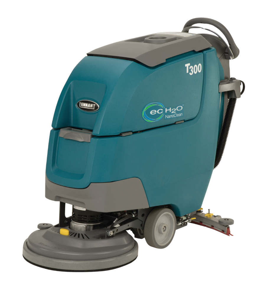 Tennant T300 Disk Floor Scrubber – Square Left View Featuring Durable Cleaning Head