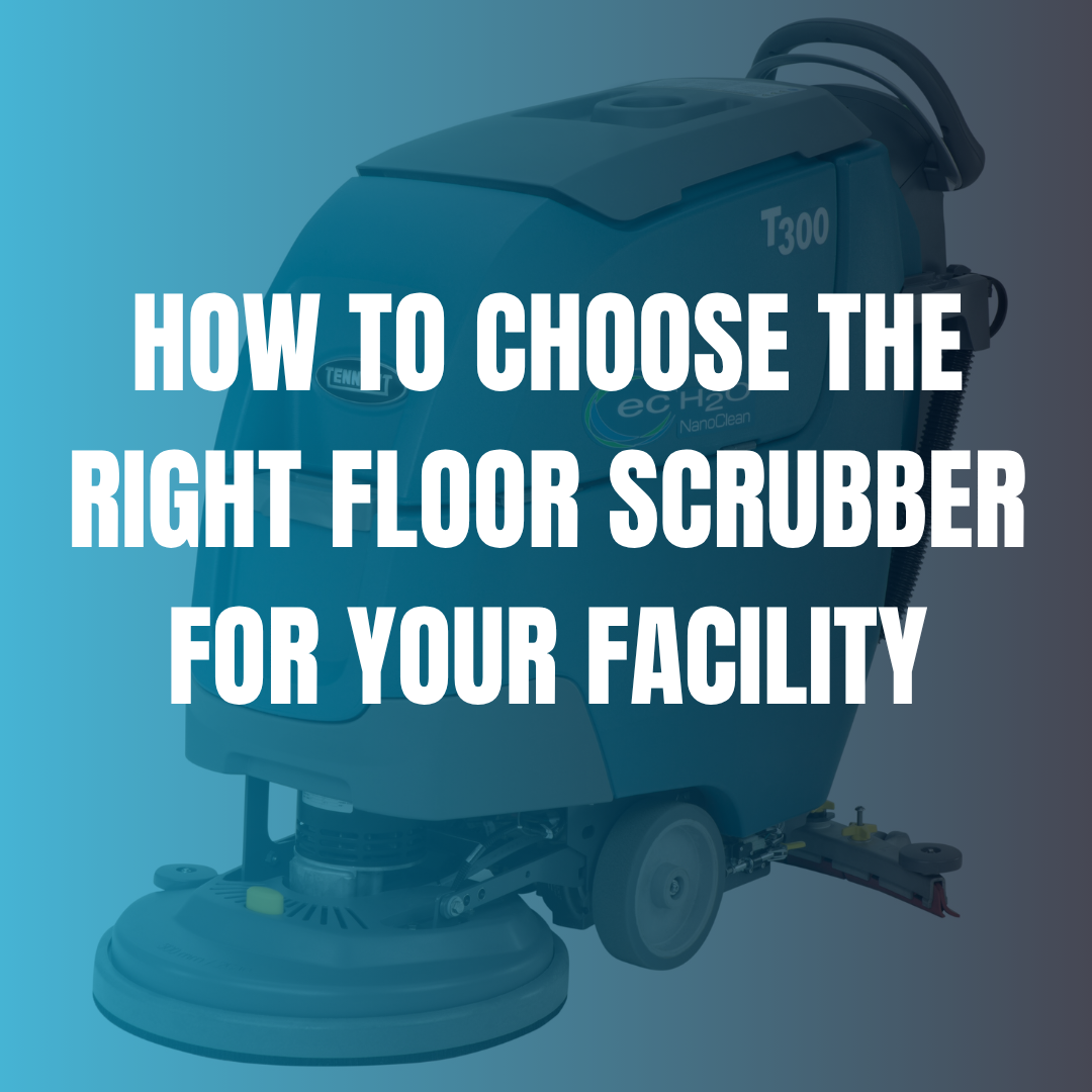 blog grapihc with white bold text over a Tennant floor scrubber with blue gradient overlay