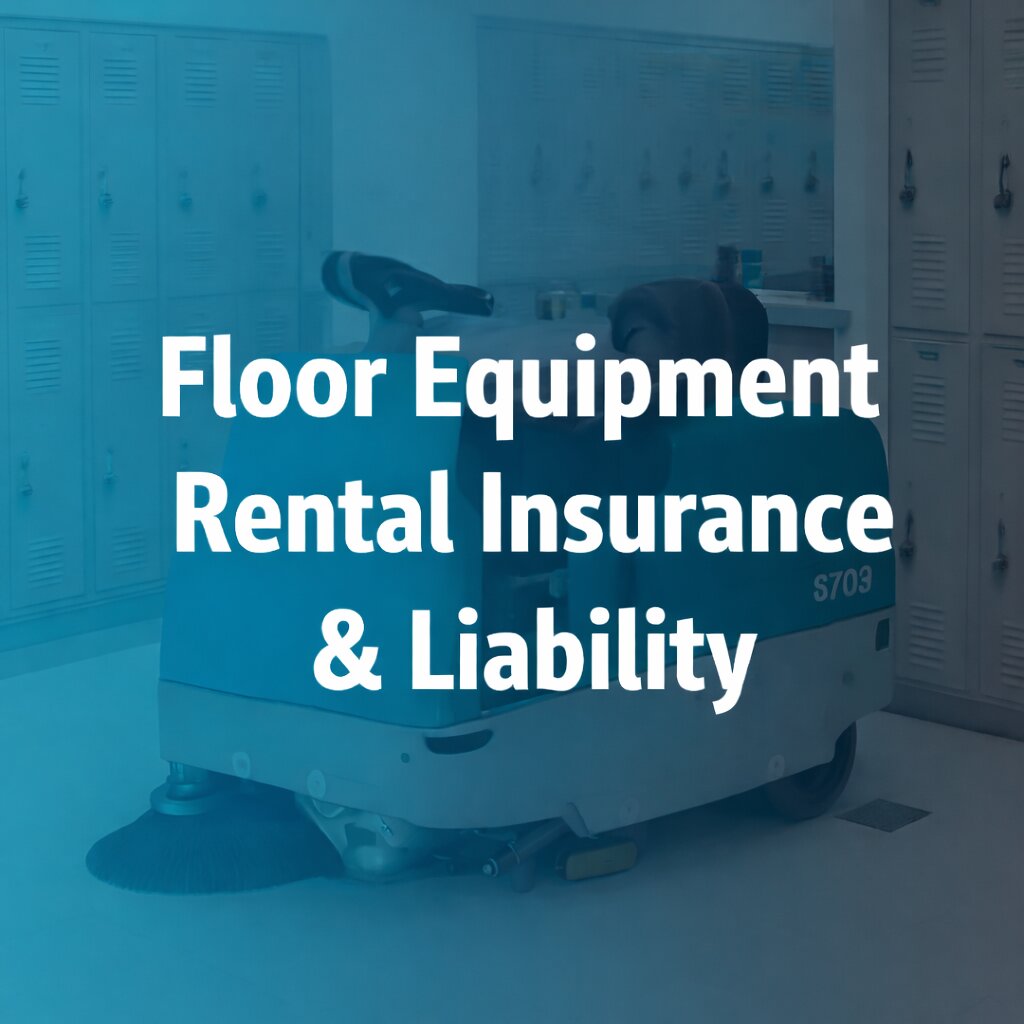Thompson Flooring Solutions ride-on floor scrubber rental in Florida highlighting equipment rental insurance and liability protection options